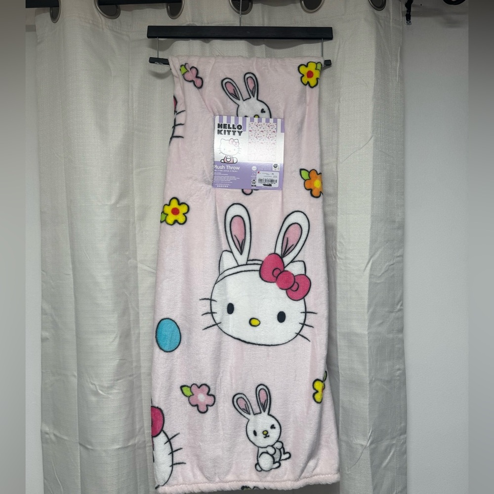 Hello Kitty Pink Bunny Throw Blanket